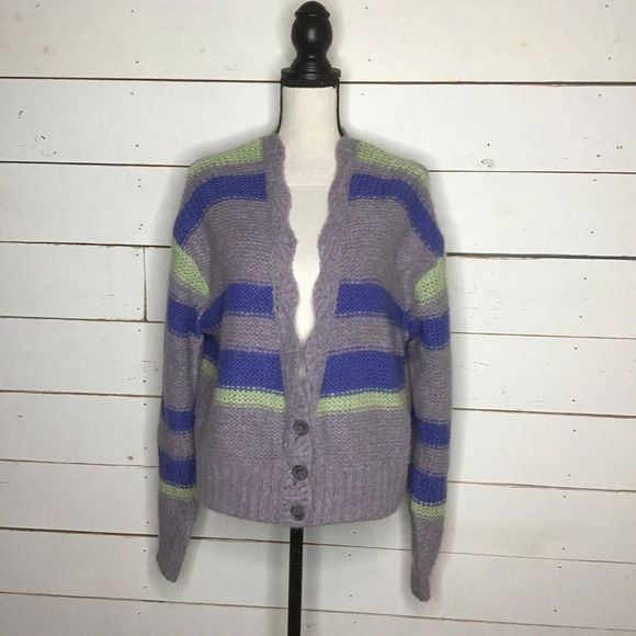 New Free People Fine Time Cardigan Sweater, Blue - Picture 1 of 6